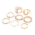 thumbnail image 2 of Bohemian Retro Moon Joint Knuckle Ring Sets Rings set Women Girls Rhinestones Heart Shape Rings Hand Jewelry Set, 2 of 9