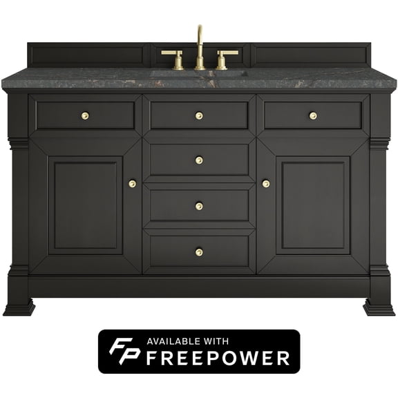 James Martin Vanities 547-V60S-BKO-FPBL Brookfield 60" Free Standing Single Basin Poplar