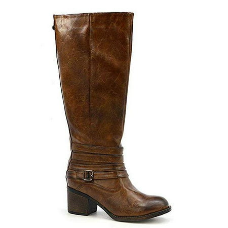 Corkys Boutique Footwear Women's Supreme Amber Distressed Block Heel Knee High Riding Boot Size: 7, Width: Medium