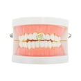 thumbnail image 2 of Unique Bargains 1 Pc Fake Grills Hip Hop Flower Teeth Grillz Gold Tone, 2 of 6