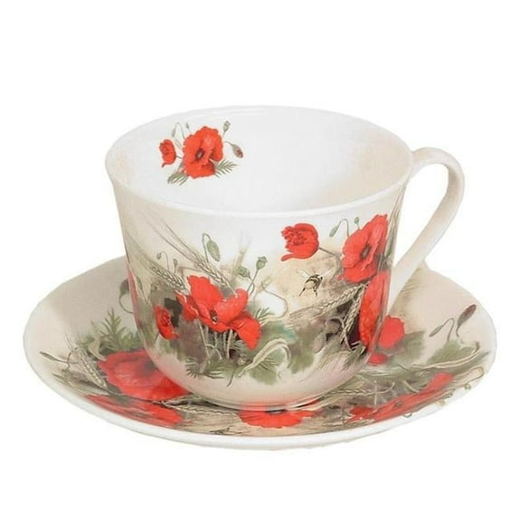 Roy Kirkham ER2817 105 mm Poppy Breakfast Cups & Saucers - Set of 2