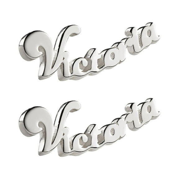 Personalized Planet Women's Sterling Silver or Gold over Sterling Name Earrings