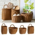 thumbnail image 4 of Hanging Baskets for Kitchen, Boho Style Storage Baskets Portable Wall Hanging Fruit Vegetable Basket Organize, Imitation Rattan for Kitchen Garden Living Room Decor, 4 of 4