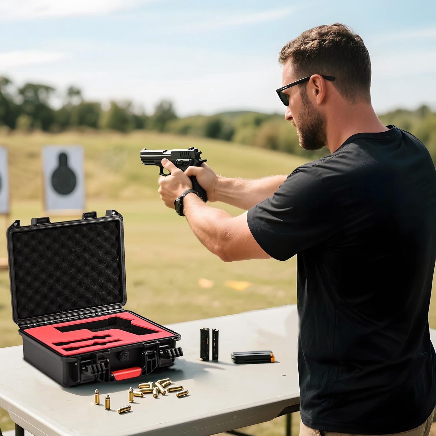 Sig Sauer P322/P365 Waterproof Lockable Hard Pistol Case with Pre-Cut Foam, TSA Approved Travel Case Not for Optics