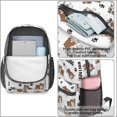 thumbnail image 4 of Bulldog and Dog Paw Print White Pattern 17" Waterproof Oxford School Backpacks for Teens, S-Shape Padded Straps, for School, Travel, Hiking, Camping, 4 of 5