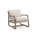 thumbnail image 5 of Maria Brown Solid Wood Hourglass Coffee Table and Linen Armchair 3-Piece Set, 5 of 8