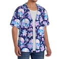thumbnail image 2 of KLL crystal Skull flower leaf Print Men's Shirt Short Sleeve Button Down Summer Cuba Beach Shirts- XX-Large, 2 of 5