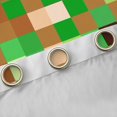 thumbnail image 4 of Homewish Square Buffalo Kids Black Out Curtains, Cartoon Building Gamers Curtains Pack of 2 (42x63 Each), Brown Green Block Patchwork Bedroom Curtains, Black Out Curtains Decor, 4 of 6