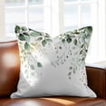 thumbnail image 2 of Eucalyptus Leaf Throw Pillow Cover Watercolor Green Plant Farm Cotton Linen Cushion Cover Throw Pillow Case with Invisible Zipper for Couch Sofa Bed Chair Car 26x26 Inch, 2 of 14