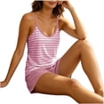 thumbnail image 6 of Ayolanni Womens Pajamas Sets 2 Piece Soft Sleeveless Cami Tops and Shorts Pjs Comfy Striped Summer Loungewear Sleepwear Sets L, 6 of 6