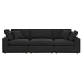 thumbnail image 3 of Commix Down Filled Overstuffed Boucle Fabric 3-Seater Sofa in Black, 3 of 5