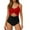 Red, variant on RUTAYY Women's One Piece Swimsuits High Waisted Wrap Tie Back Solid Color Water Sport Swimsuit