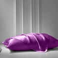 thumbnail image 3 of Cloud Fino 100% Pure Silk Satin Sheet Set 6pcs, Silk Fitted Sheet,Silk Flat Sheet&Silk Pillowcases Set !(OLY Queen Purple), 3 of 5