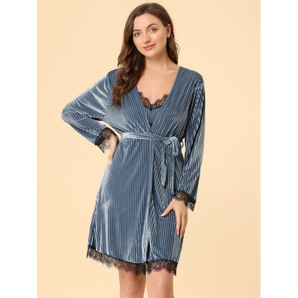 Pijamas Blonda Azul Marino Conjunto De Pijama Allegra K De