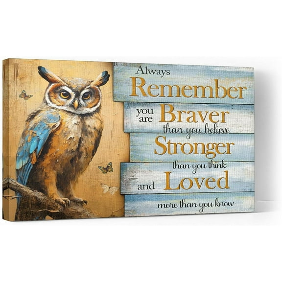 Aaheei Motivational Owl Canvas Wall Art Owl Gifts Wall Decor Inspirational Bible Quotes Picture Poster Wall Decor Christian Prints Painting Artwork For Bathroom Office Bedroom