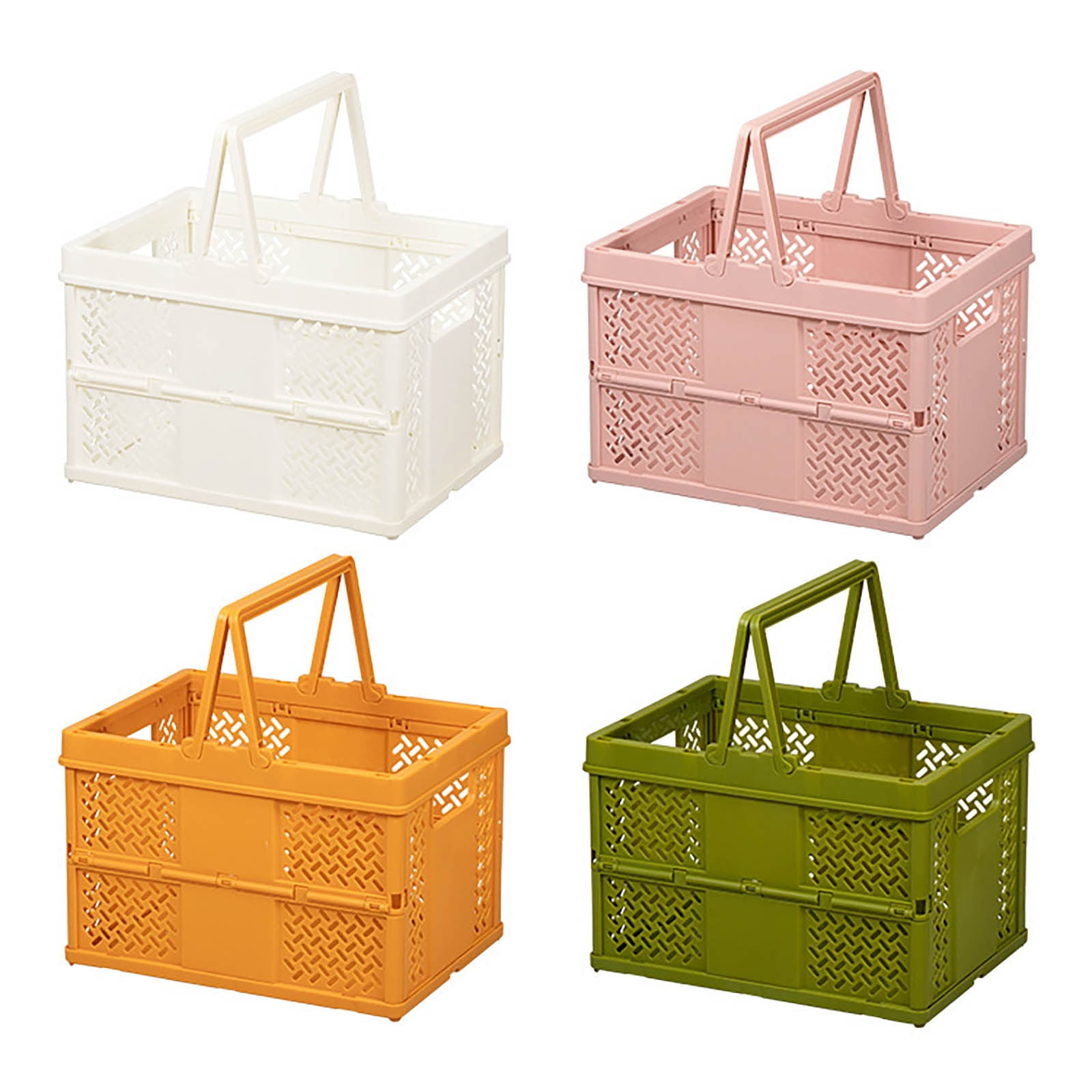 Portable Foldable Plastic Storage Basket - Stackable, Hand-held, And Hollow  Picnic Basket For Outdoor Use - Temu