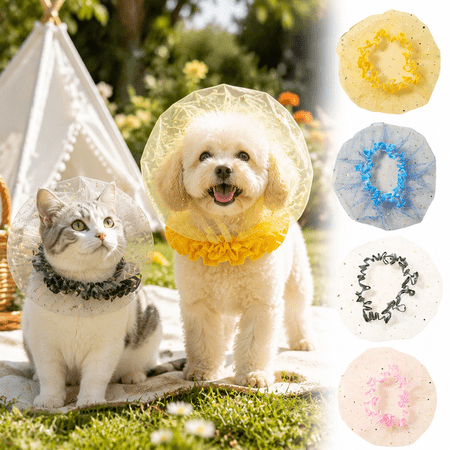 Dalang 26cm Pet Anti-Scavenging Decorative Mesh Head Cover Breathable Face Guard Snood for Small Dogs Cats Outdoor Walking Safety