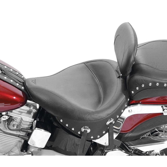 Mustang 79120 Wide Touring Studded Solo Seat with Driver Backrest