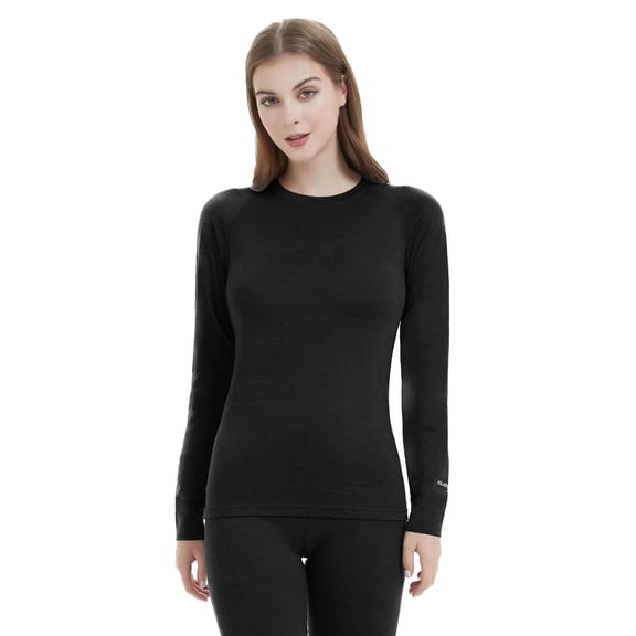 Iguana Women’s 100% Merino Wool Base Layer Top Lightweight Thermal Shirt Ski Activewear Moisture-Wicking