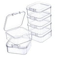 thumbnail image 2 of 6x Mini Jewelry Storage Box Transparent Square with Containers Box Transparent Lid for Earplugs Crafts M, 2 of 8