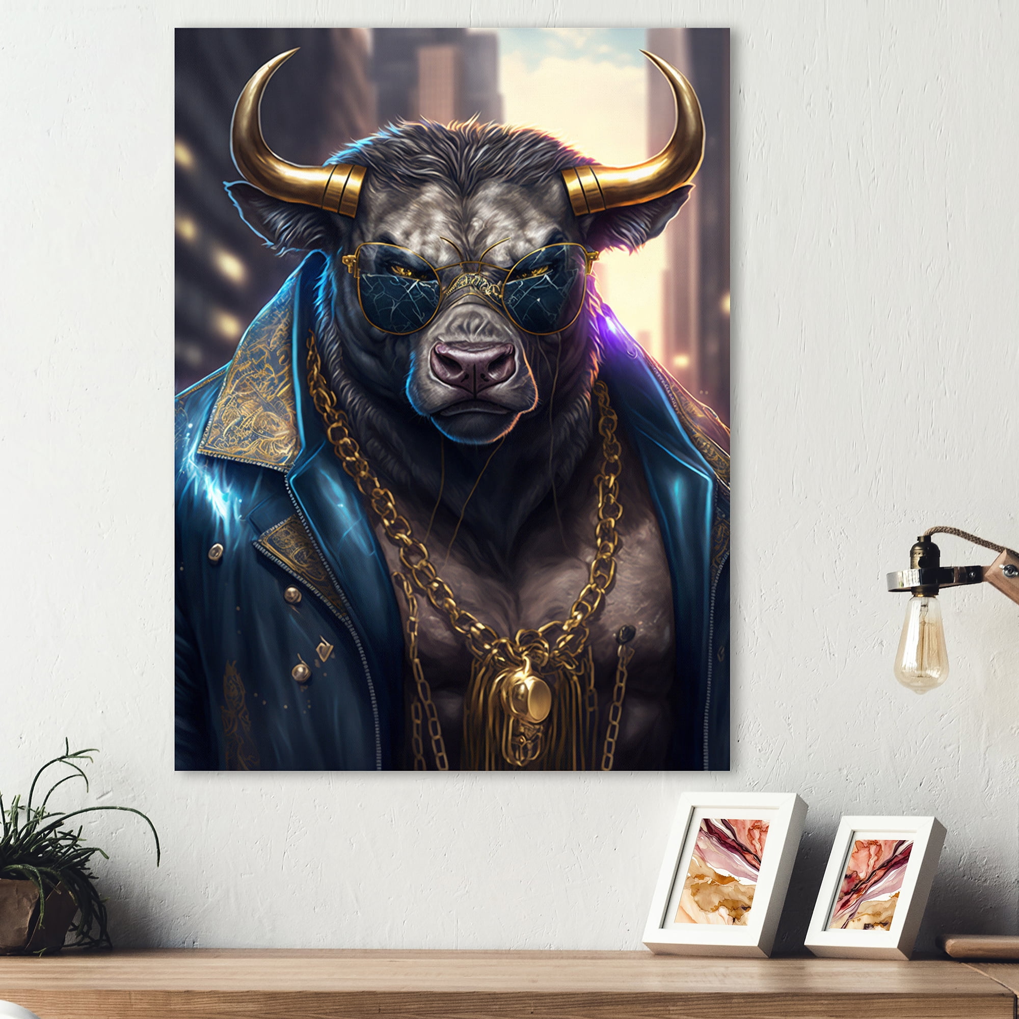 Designart Buffalo Gangster In NYC Canvas Wall Art