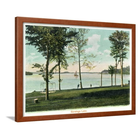 Art And Frame Shop Sarasota Saratoga Springs, New York - View of Saratoga Lake Framed Print Wall Art By Lantern Press ()