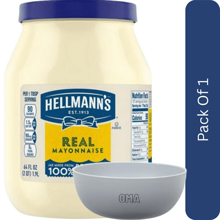 Hellmann’s Real Mayonnaise, 64 oz, With Olive White Bowl By OMA