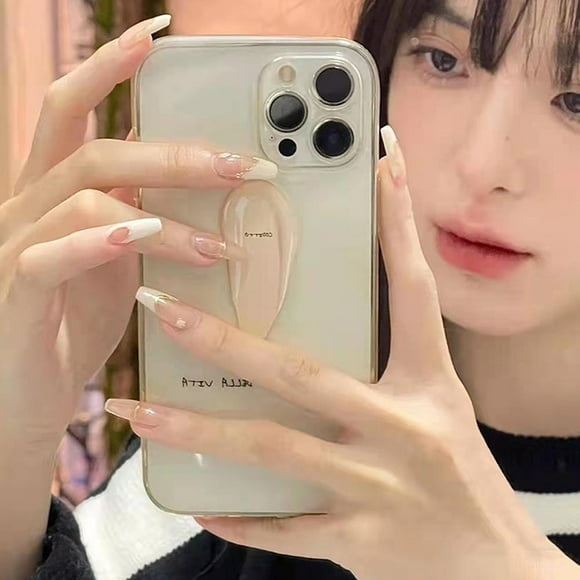 Fake nails Simple Sweet Girl Square Nail Finished Nail Fake Nail Plate B1D4