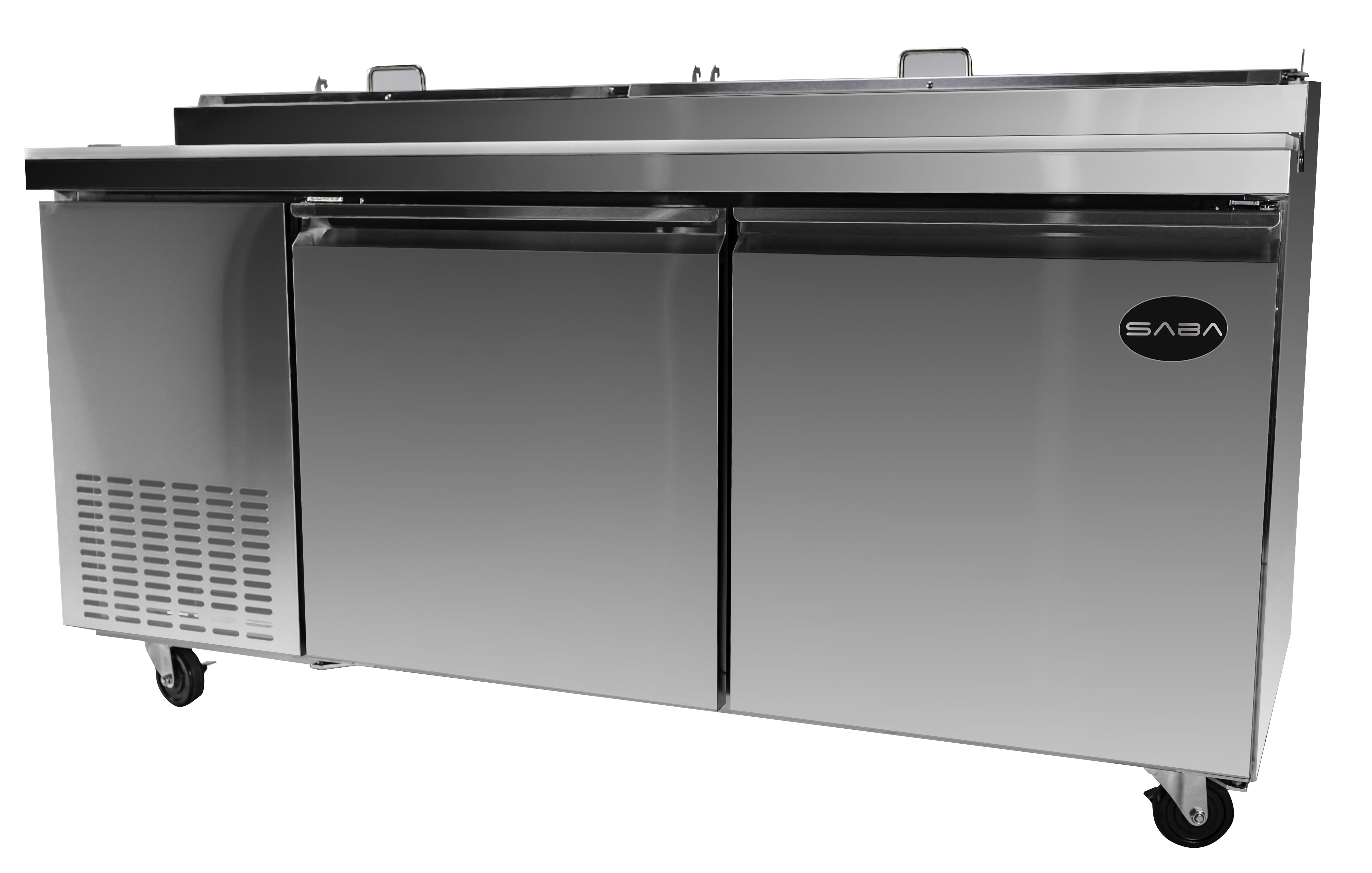 Heavy Duty Commercial 67" (2 Door) Pizza Prep Table Refrigerator