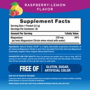 CALM Magnesium Powder | Raspberry Lemon Drink Supplement | 30 Packets | by Natural Vitality
