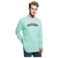 thumbnail image 2 of Daxton Retro Colorado Arch Font Long Sleeves T Shirt Soft Medium Weight Cotton, Mint Tee Black Font, XS, 2 of 2