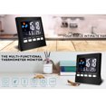 thumbnail image 2 of LCD Bureau Réveil Thermomètre Électronique Exploité Affichage Numérique Température Humidité Temps Batterie Exploité Calendrier à la Maison, 2 of 6