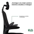 thumbnail image 4 of Silla Giratoria de Escritorio Ergonomica Negra Mesh Oficina negro, 4 of 8