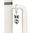 thumbnail image 3 of Delight Jewelry Silvertone Enamel Zebra Print Heart - Silvertone Black Bow Charm Accessory for Tumblers and Thermal Cups, 3 of 4