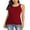 Red, variant on Attraco Women's Wide Shoulder Side Drawstring Vest Sleeveless Tank Top Casual Layering Camisole