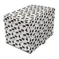 thumbnail image 1 of Cats Dog Crate Cover, Funny House Kitty Playing Around Meow Whiskers Pets Pattern Illustration, Easy to Use Pet Kennel Cover for Medium Large Dogs, 35" x 23" x 27", Dark Brown and White, by Ambesonne, 1 of 6