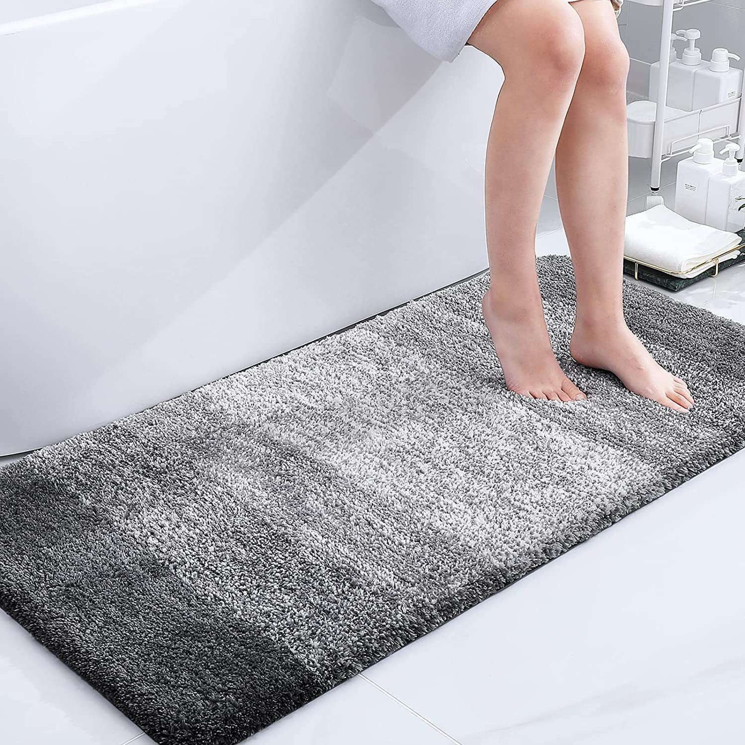 OLANLY Luxury Bathroom Rug Mat 24x16, Extra Soft and Absorbent Microfiber  Bath Rugs, Non-Slip Plush Shaggy Bath Carpet, Machine Wash Dry, Bath Mats