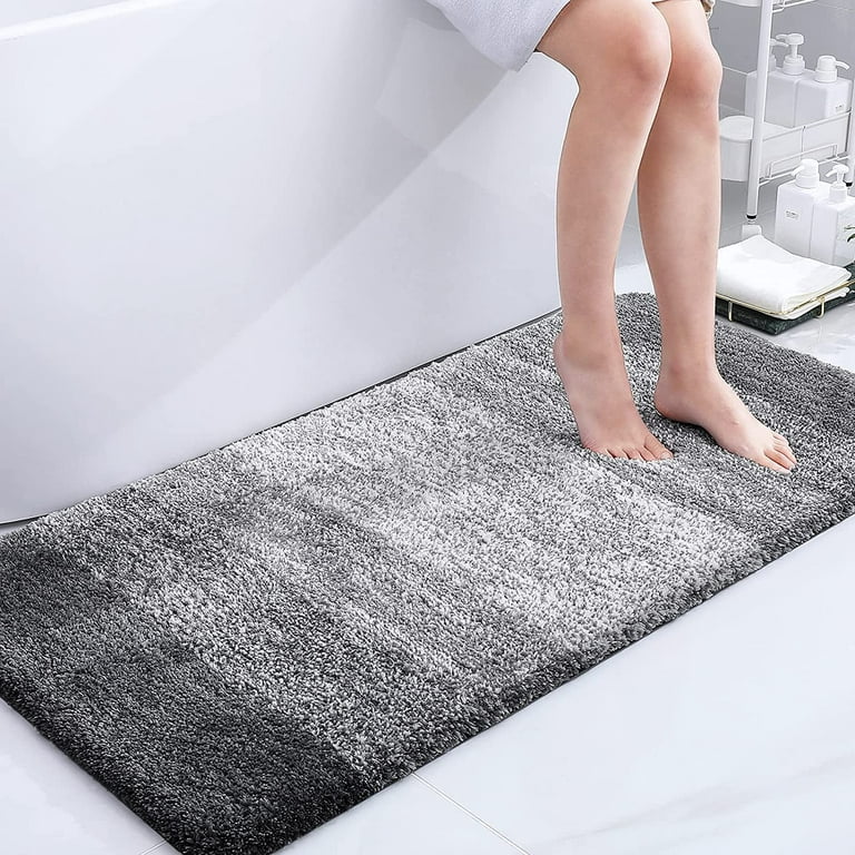 OLANLY Bathroom Rugs 24x16, Soft and Absorbent Microfiber Bath Rugs,  Non-Slip Shaggy Shower Carpet, Machine Wash Dry, Bath Mats for Bathroom  Floor