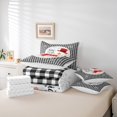 thumbnail image 6 of Manfei Kawaii Snowman Bedding Comforter Set 7 Pieces for Kids, Black White Checkered Queen Bedding Sets, Christmas Xmas Queen Sheet Sets, Ultra Soft Home Decor, 6 of 8