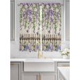 thumbnail image 2 of Spring Purple Flowers Living Room Curtains 2 Panel, Farmhouse Leaves Fences Burlap Cafe Window Treatment, Extra Long Farmhouse Bedroom Bathroom Kitchen Curtains Drapes 104"x72", 2 of 6