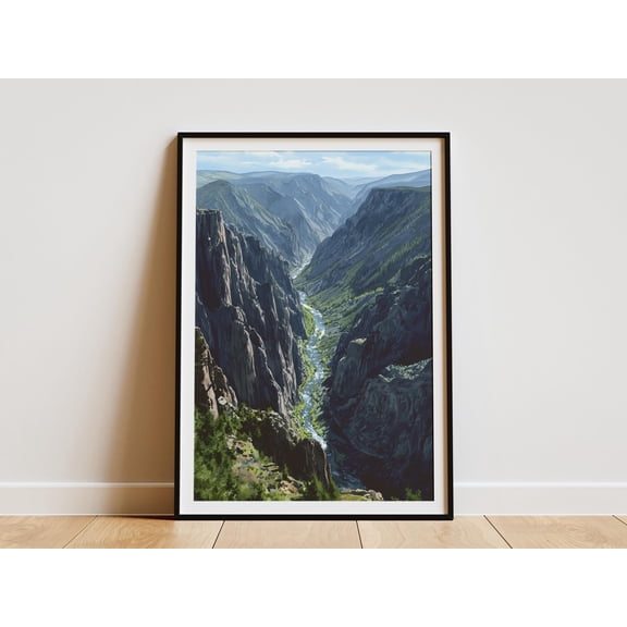 Black Canyon of the Gunnison National Park Poster Colorado Wall Art Print Watercolor Landscape Art Rocky Mountains Travel Poster Home Decor - Poster Unframed