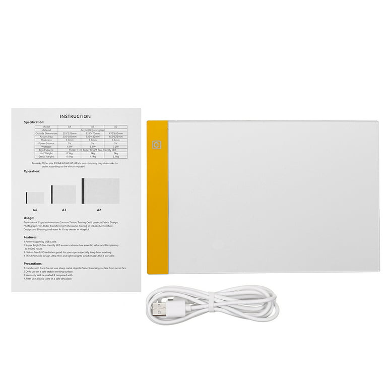 A3 / A4 Size] Adjustable Brightness Tracing Light Box with USB-C
