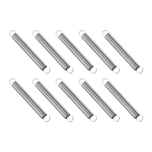 Uxcell Extension Spring, 10pcs Wire Diameter 0.01", OD 0.12", Free Length 1", Silver