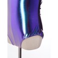 thumbnail image 6 of Hansber Girls Gymnastics Leotard Metallic Shiny Flying Sleeve Mock Neck Dance Bodysuit One Piece Tumbling Outfit Blue 8, 6 of 7