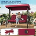 Ataucjin 3-Person Outdoor Swing Chair, 2 in 1 Outdoor Porch Swing with ...