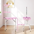 thumbnail image 3 of PawHut Table de Toilettage Pliable pour Chiens et Chats, Surface Antidérapante, Rose, 3 of 10