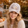 thumbnail image 6 of 2D Halloween Embroidered Baseball Cap for Women, Adjustable Cotton Hat with Witch, Ghost, Pumpkin & Bat Design(f), 6 of 7
