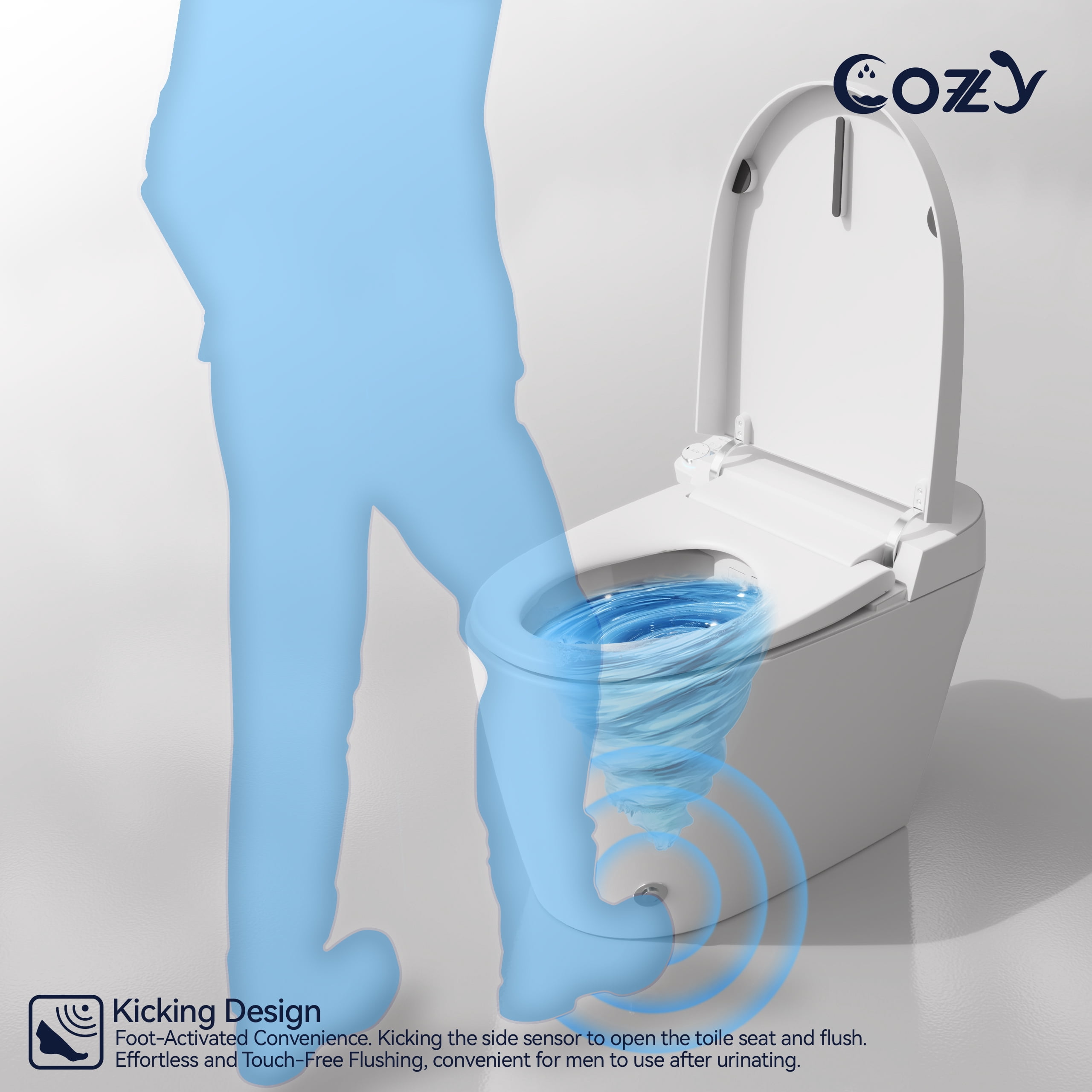 Smart Toilet with Auto Open & Flush, Heated Seat, Bidet Wash, Warm Dryer, Instant Heating, Remote Control, Self-Cleaning Nozzle, IPX4 Waterproof  STWH08