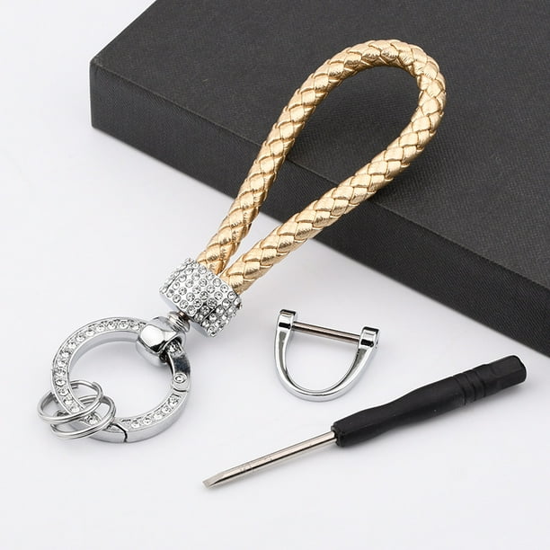 Leather Woven Car Keychain Keyring Personalised diamond keychain