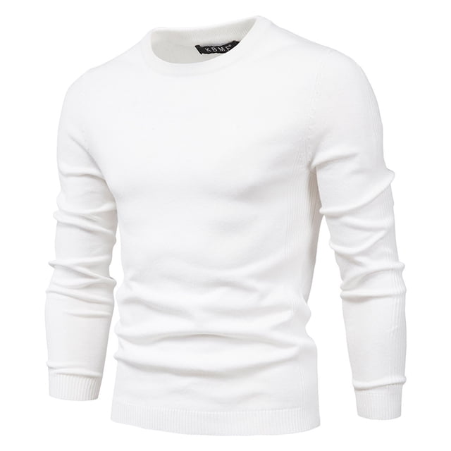 Birdeem Chemises Chaudes à Manches Longues pour Hommes Couleur Unie Col Rond Chandail à Manches Longues Chemise de Base Ample Haut Chandail Chemises à Manches Longues